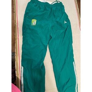 LEON Soccer Track Pants Green White Athletic Sportswear G L